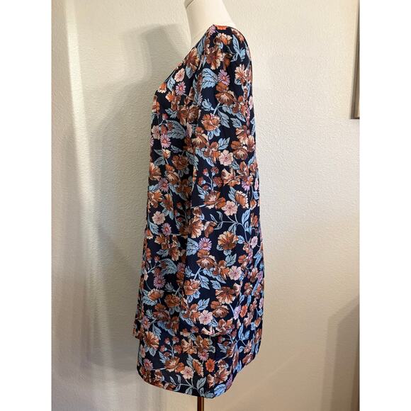 HALOGEN Sheath Dress | Floral Long Sleeve Mini Exposed Back Zipper | XL | NWT - Picture 6 of 10